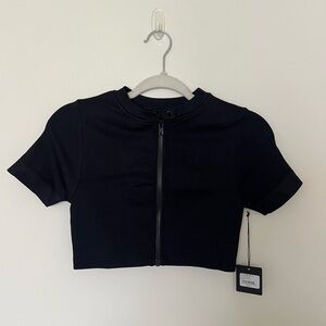 Set Active Short Sleeve Moto Zip Top | Size S